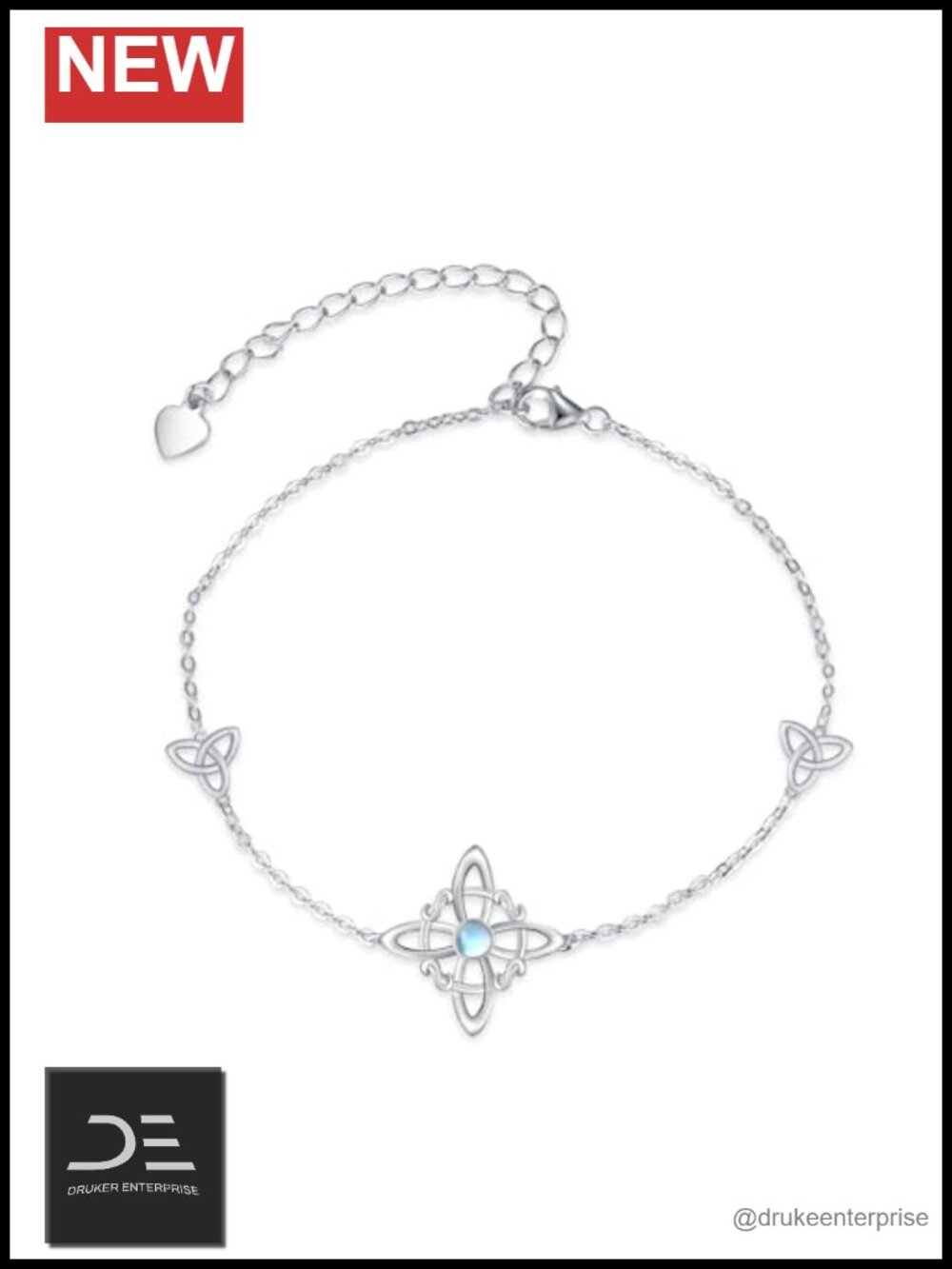 925 Sterling Silver Witches Knot Bracelet Women Witch Gift Pagan Wiccan Jewelry